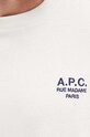 Bavlněné tričko A.P.C. standard rue madame GOTS COHBU.M26388 béžová