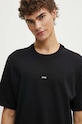 Памучна тениска A.P.C. t-shirt boxy micro logo GOTS черен COHBW.H26386