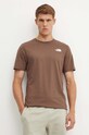 Oblečení Bavlněné tričko The North Face S/S Redbox Tee NF0A87NP5EX1 hnědá