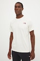 Bavlněné tričko The North Face Tee Topographic NF0A89DQQLI1 béžová AW24