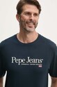 Bavlněné tričko Pepe Jeans ALBERT námořnická modř PM509432