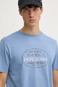 Хлопковая футболка Pepe Jeans ANDER голубой PM509621