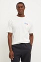 New Balance t-shirt bawełniany beżowy MT41908SST