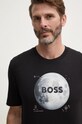 Памучна тениска Boss Orange черен 50528189