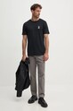 Lindbergh tricou din bumbac 30.400235.SPACE.BLAC negru AW24