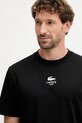 Βαμβακερό μπλουζάκι Lacoste μαύρο TH2739