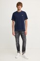 Памучна тениска Lacoste TH2829 тъмносин AW24