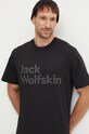 Jack Wolfskin tricou din bumbac Brand negru 1809591