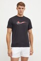 Sportovní triko Nike Stacked Swoosh potisk černá NESSE512