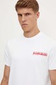 Bavlněné tričko Napapijri S-Mele bílá NP0A4IN40021