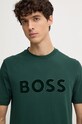 BOSS t-shirt bawełniany zielony 50527338