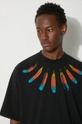 Βαμβακερό μπλουζάκι Marcelo Burlon Collar Feathers Over Tee CMAA054F24JER0041084 μαύρο