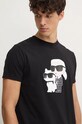 Oblečenie Bavlnené tričko Karl Lagerfeld 544241.755061 čierna