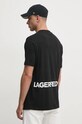 Βαμβακερό μπλουζάκι Karl Lagerfeld μαύρο 544225.755440