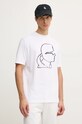 Bavlnené tričko Karl Lagerfeld potlač biela 544225.755442