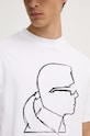 Bavlnené tričko Karl Lagerfeld 544225.755442 biela