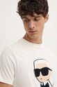 Karl Lagerfeld tricou din bumbac bej 544250.755075