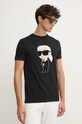 Bavlněné tričko Karl Lagerfeld černá 544250.755075