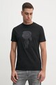 Бавовняна футболка Karl Lagerfeld 544242.755066 чорний AW24