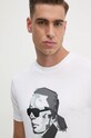 Bavlněné tričko Karl Lagerfeld bílá 544242.755060