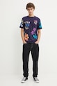 Desigual tricou din bumbac DAKOTAN 24WMTK33 bleumarin AW24
