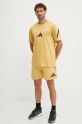 adidas t-shirt bawełniany ZNE JF2458 żółty AW24