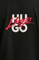 Βαμβακερό μπλουζάκι HUGO 50521076 μαύρο