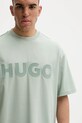 HUGO t-shirt bawełniany zielony 50525765