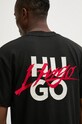 Βαμβακερό μπλουζάκι HUGO μαύρο 50527926