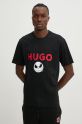 HUGO t-shirt bawełniany czarny 50537986