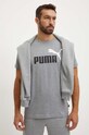 Puma tricou din bumbac melanj gri 847382