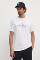 Bavlněné tričko Calvin Klein Jeans potisk bílá 00040EM286