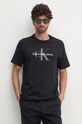 Bavlněné tričko Calvin Klein Jeans potisk černá 00040EM286