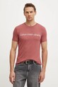Одежда Хлопковая футболка Calvin Klein Jeans J30J325676 бордо