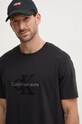 Памучна тениска Calvin Klein Jeans черен J30J326158