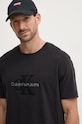 Памучна тениска Calvin Klein Jeans черен J30J326158