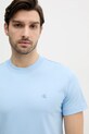 Bavlněné tričko Calvin Klein Jeans modrá J30J326683