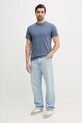 Bavlněné tričko Calvin Klein Jeans J30J326683 modrá SS25
