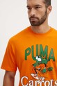 Βαμβακερό μπλουζάκι Puma PUMA X CARROTS Graphic Tee πορτοκαλί 627443