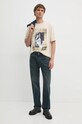 Βαμβακερό μπλουζάκι Guess M4BI21.K9RM1 μπεζ AW24