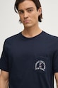 Bavlnené tričko Tommy Hilfiger tmavomodrá MW0MW36481