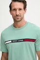 Tommy Hilfiger tričko pánské bavlněné tyrkysová MW0MW36498