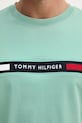 Tommy Hilfiger tričko pánské bavlněné MW0MW36498 tyrkysová
