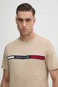Хлопковая футболка Tommy Hilfiger бежевый MW0MW36498