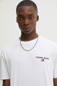 Бавовняна футболка Tommy Jeans білий DM0DM19691