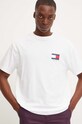 Bavlněné tričko Tommy Jeans DM0DM19695 bílá AW24