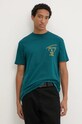 Бавовняна футболка Tommy Jeans DM0DM19698 бірюзовий AW24