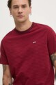 Bavlněné tričko Tommy Jeans burgundské DM0DM19723