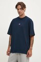 Bavlněné tričko Tommy Jeans kulatý námořnická modř DM0DM19737