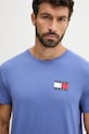 Îmbrăcăminte Tommy Jeans tricou din bumbac DM0DM20740 albastru